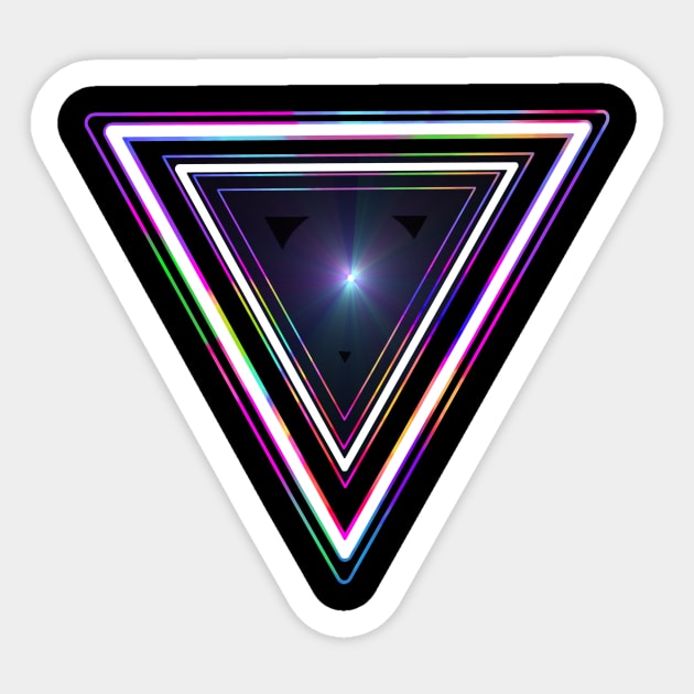 Glowing Geometric 1980s Triangle Sticker by Art by Deborah Camp